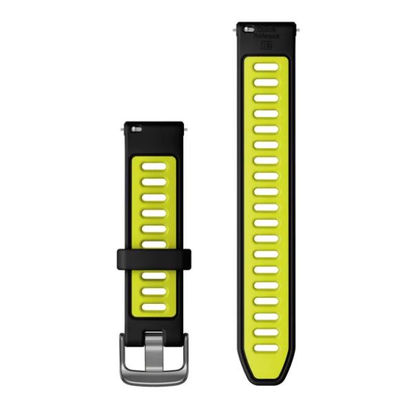 Garmin Forerunner 265S Ремешок для часов, черный/желтый, 18 мм