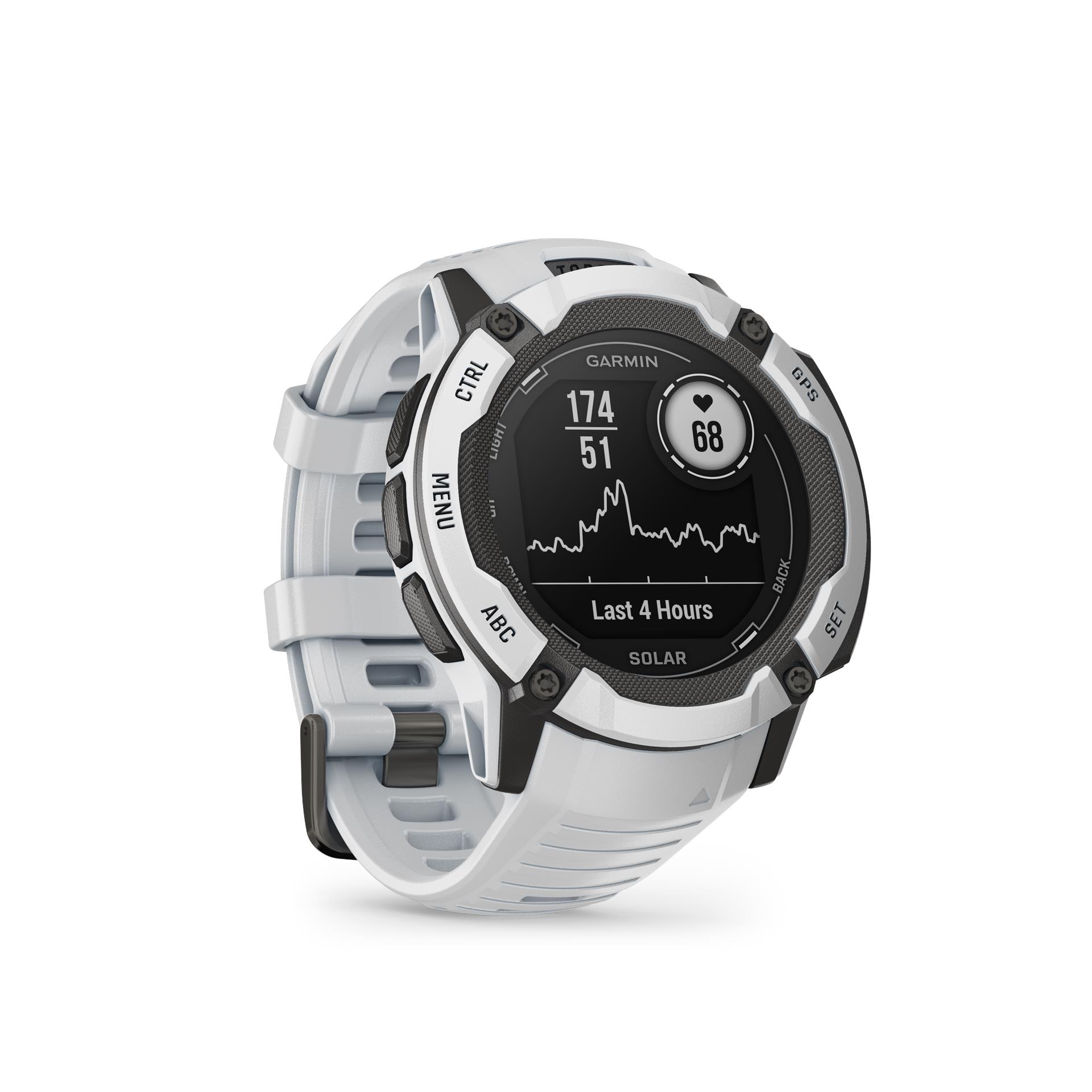 Garmin Instinct 2X Solar Rugged GPS Smartwatch, Whitestone with Power Glass  Lens, LED Flashlight