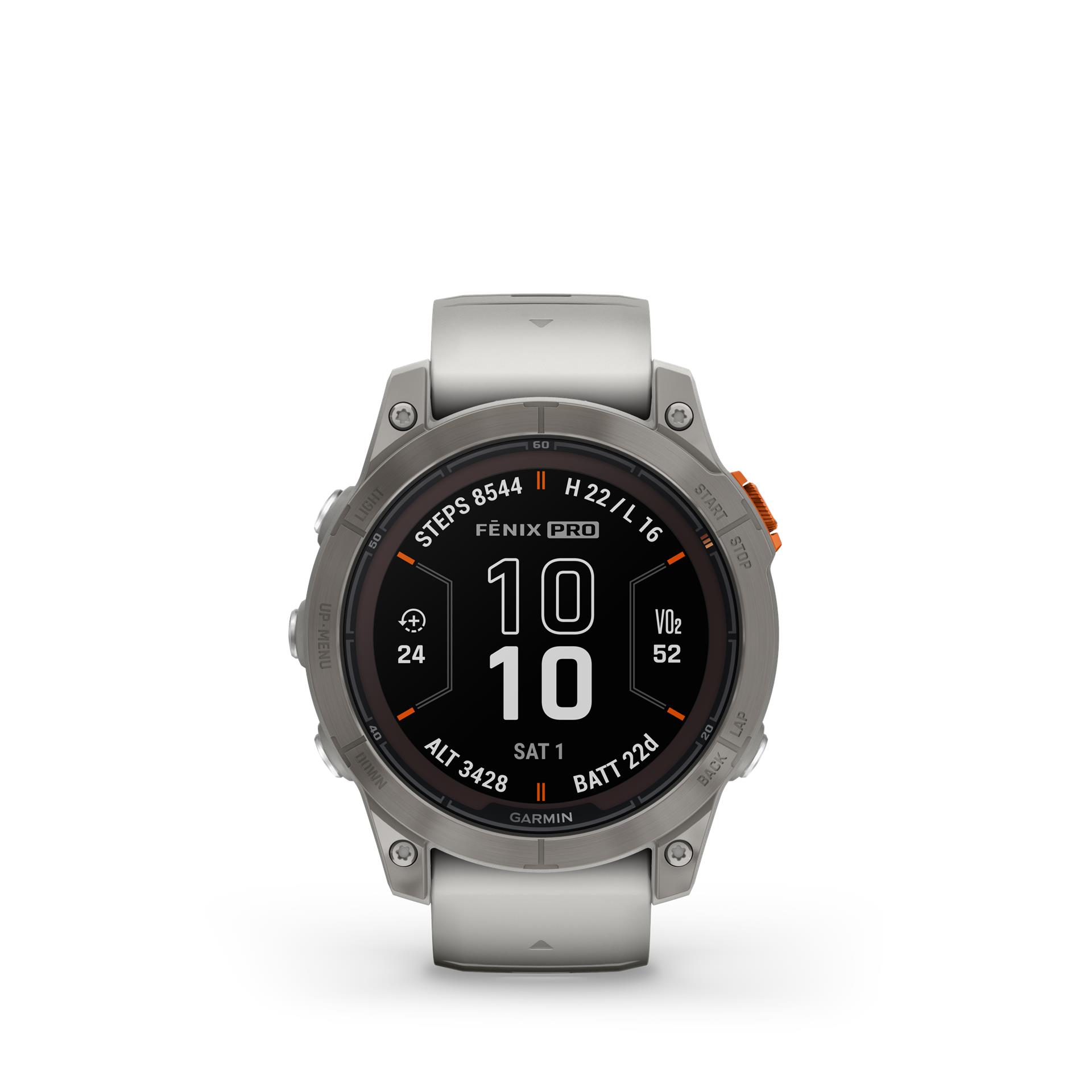 Garmin Fenix 7 Pro Sapphire Solar smartwatch, 47 mm, Orange/Grey