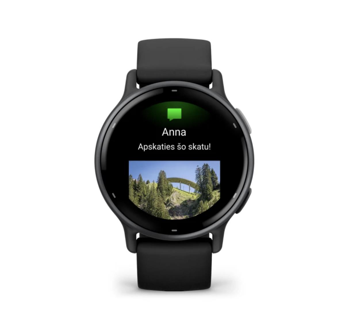 Garmin vivoactive 5 Smartwatch, Slate Aluminum Bezel with Black Case and Silicone Band