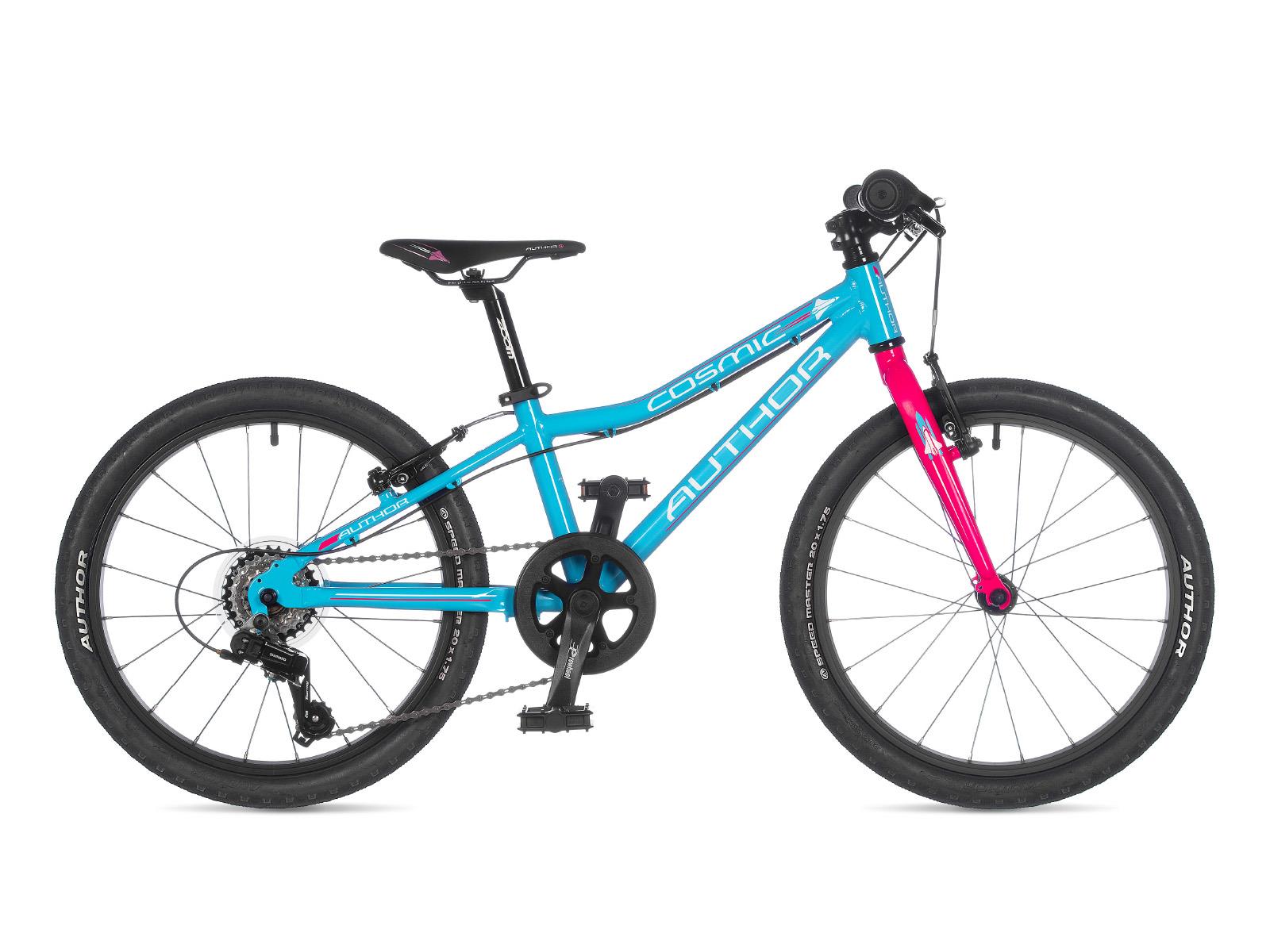 Author Cosmic 20'' Vaikiškas dviratis, arktinės mėlynos/mergaitiškos rožinės spalvos