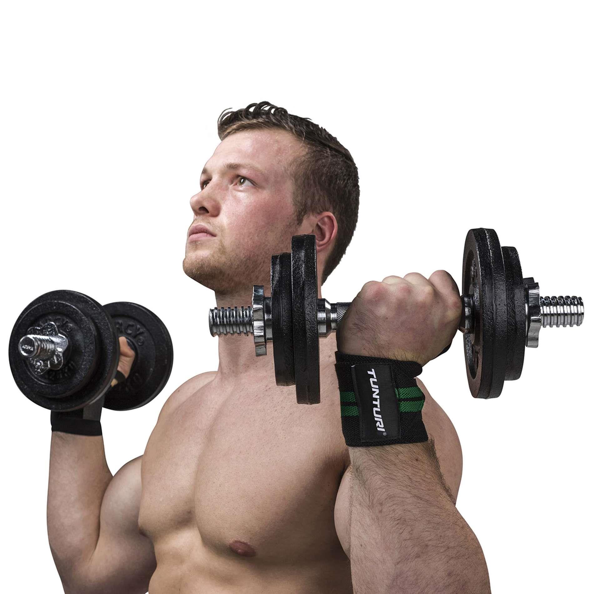 Tunturi Wrist Wraps, Green, 2pcs