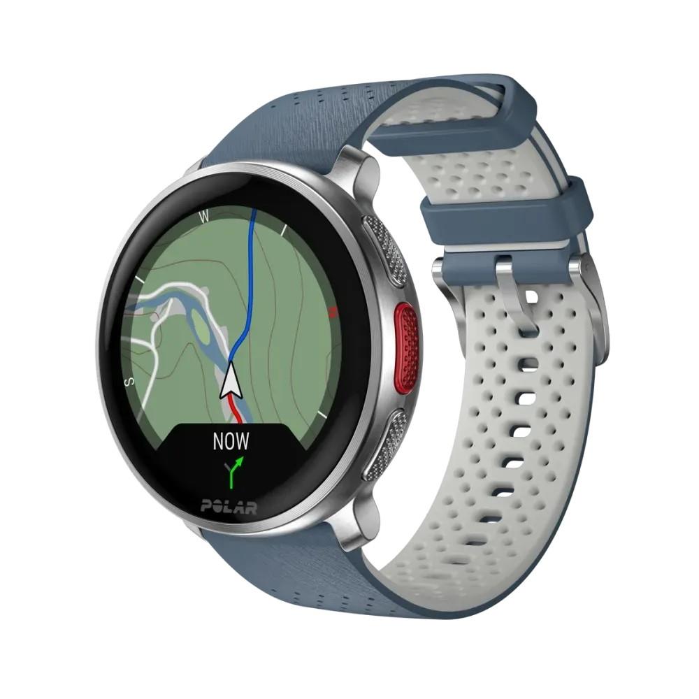 Polar Vantage V3 Premium Multisport Watch, Silver/Blue