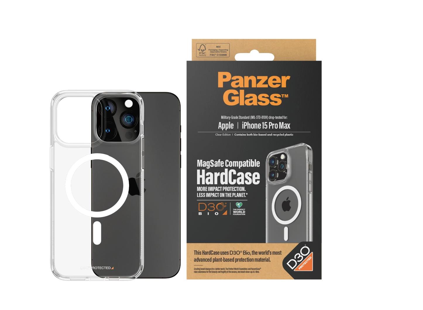 PanzerGlass™ HardCase MagSafe Compatible with D3O iPhone 15 Pro Max