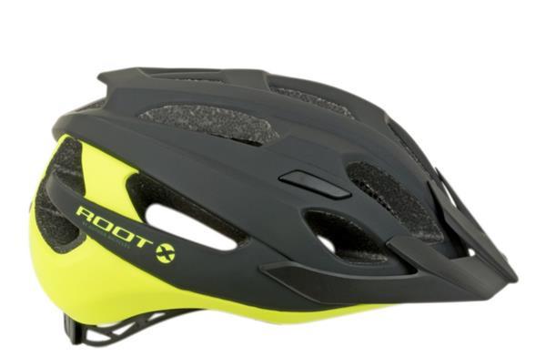 Author Root Inmold X0 Helmet, Black/yellow neon matt, 57-62cm