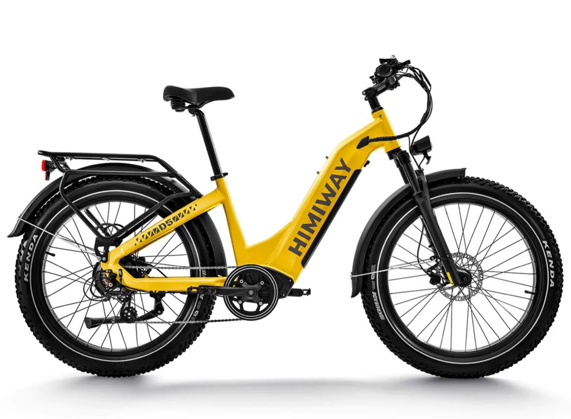 Himiway Zebra Step-Thru elektroninis dviratis, geltonas