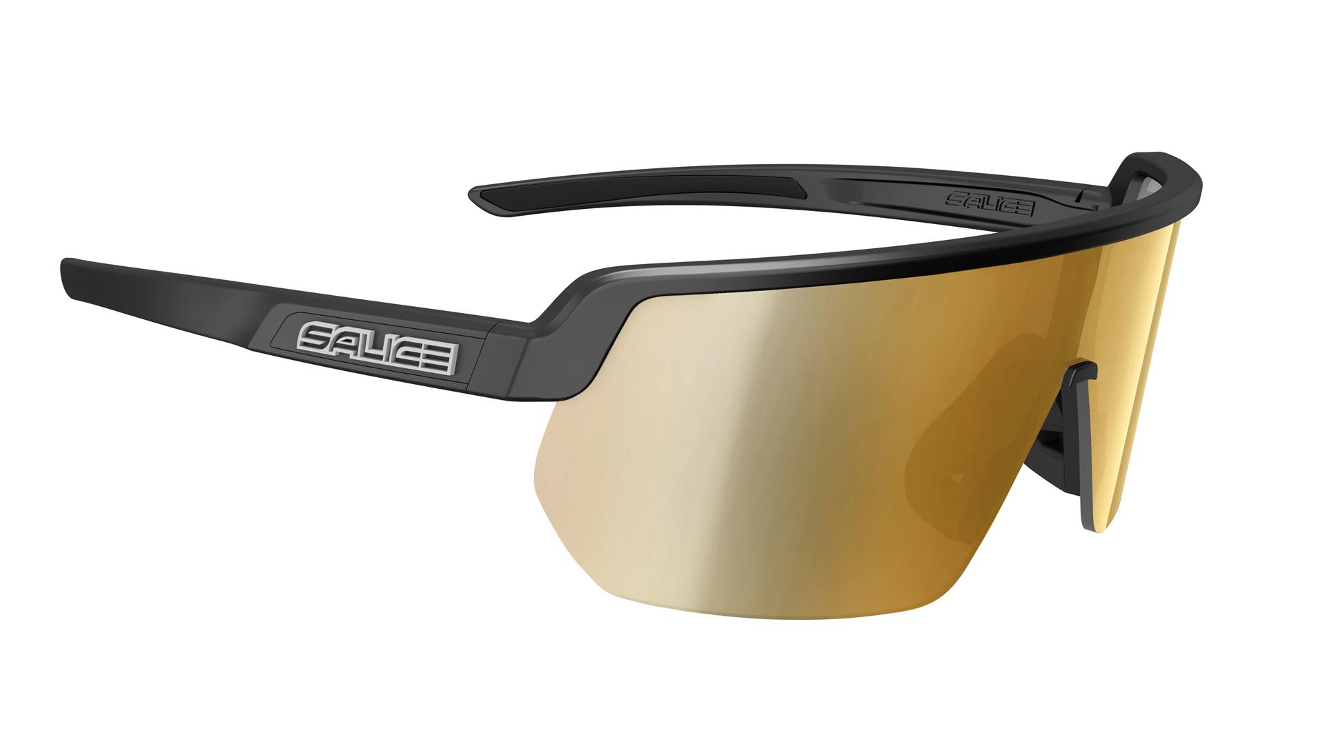 Salice 023RWX Sporta saulesbrilles, Melnā/ Zelta krāsā