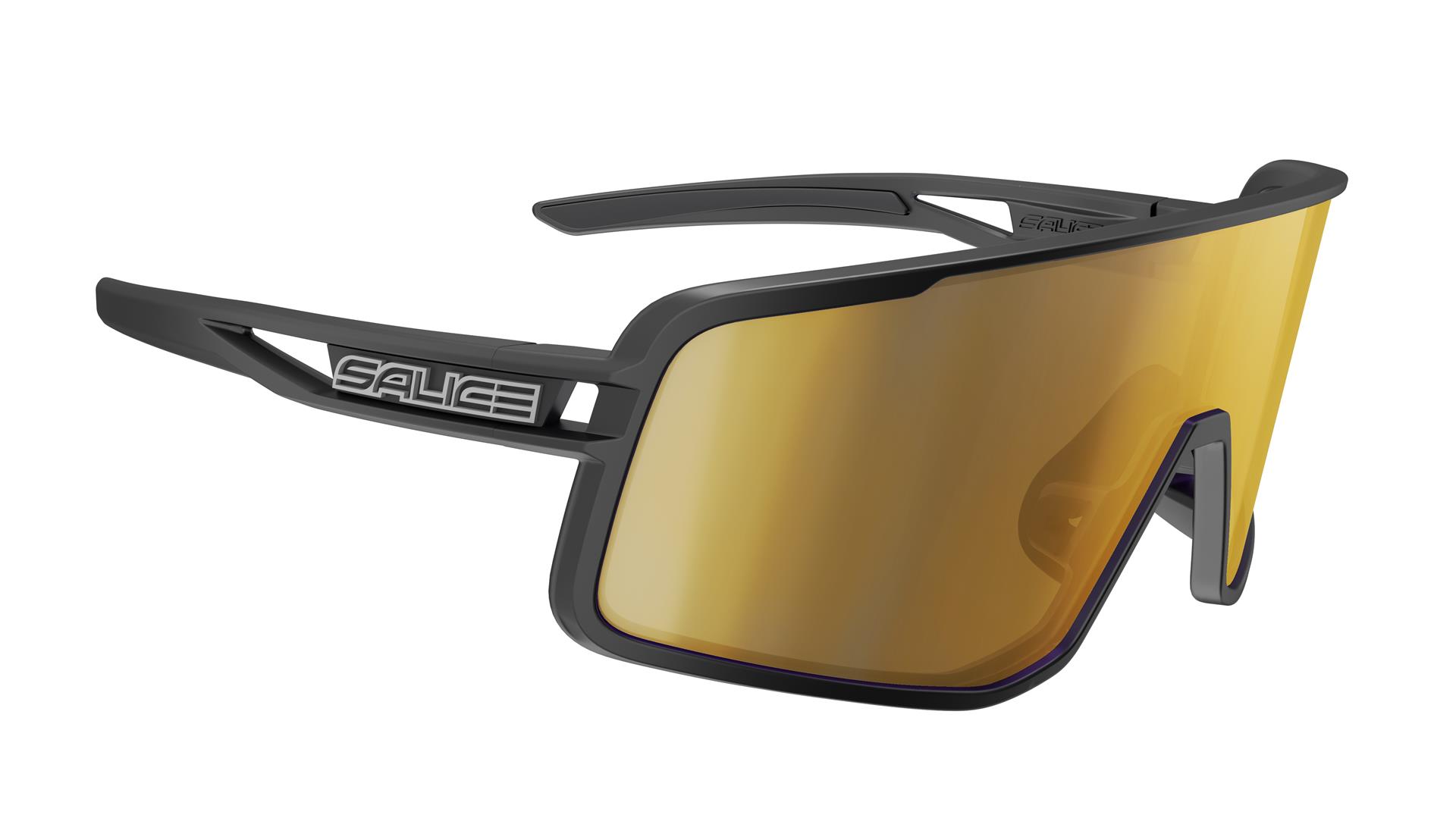Salice 022RWX Sporta saulesbrilles, Melnā/Zelta krāsā
