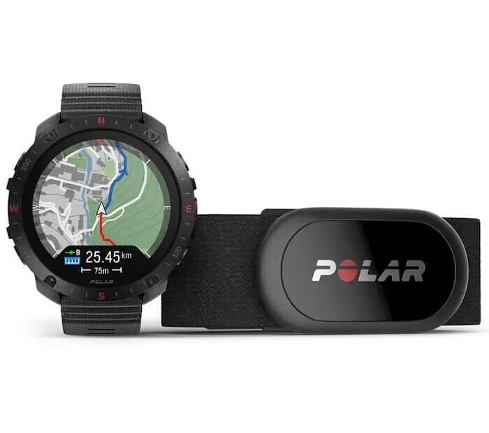 Polar Grit X2 Pro Sporta viedpulkstenis, Melns, ar H10 Sirds ritma sensoru