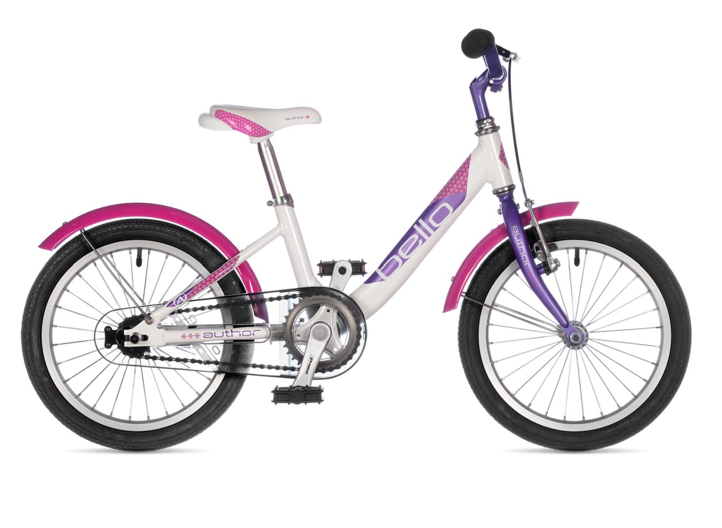 Author Bello 16'' 'Junior bike, White/Lilac