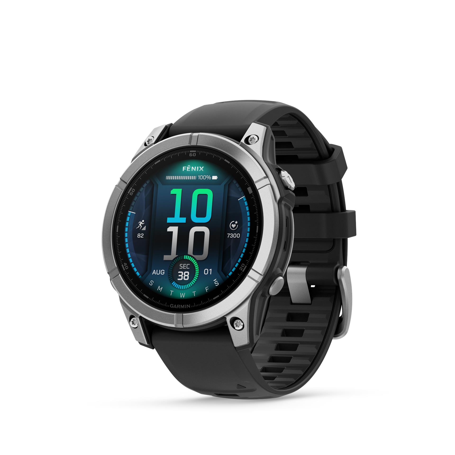 Garmin Fenix E käekell, 47 mm, roostevaba teras/must