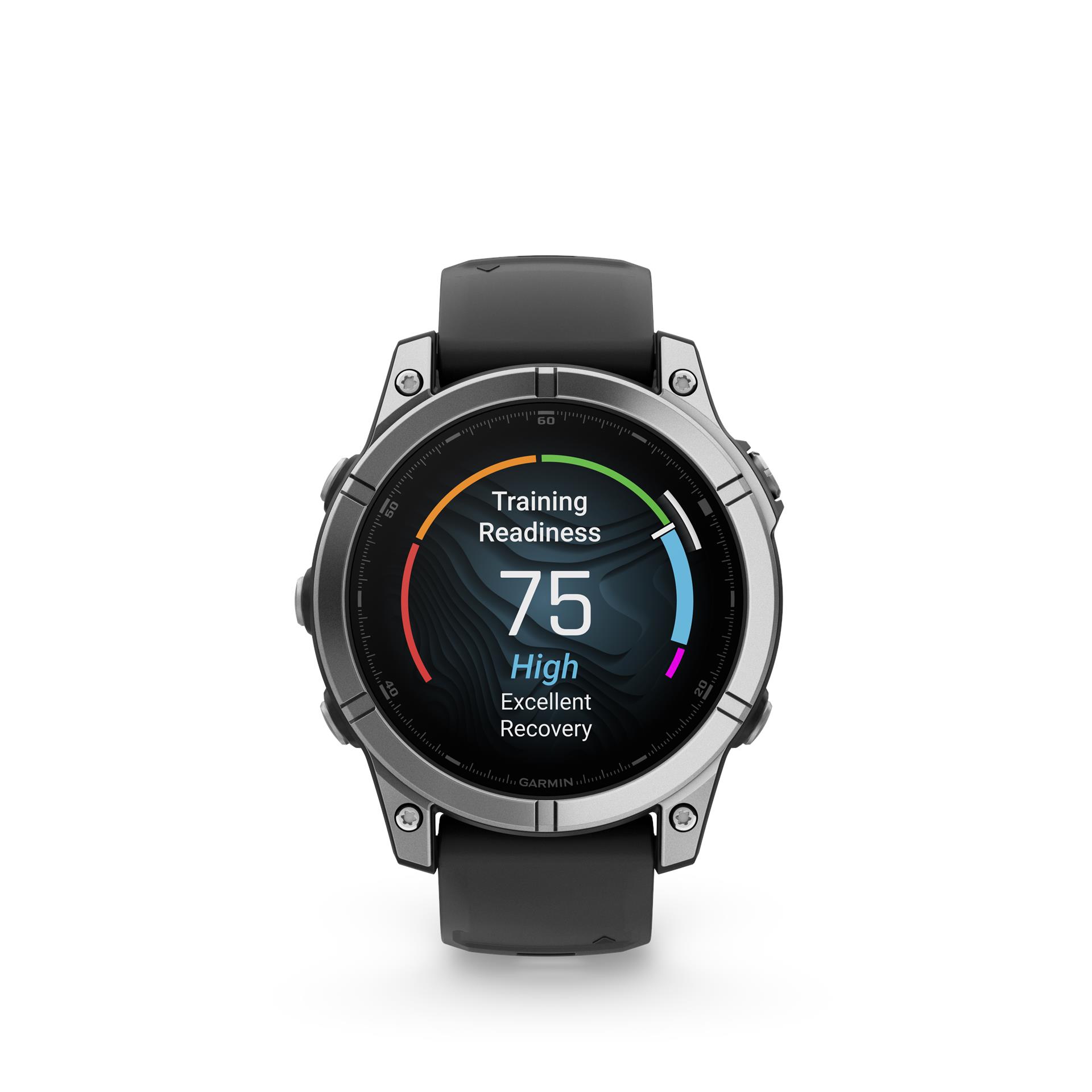 Garmin Fenix E laikrodis, 47 mm, nerūdijantis plienas/juoda spalva