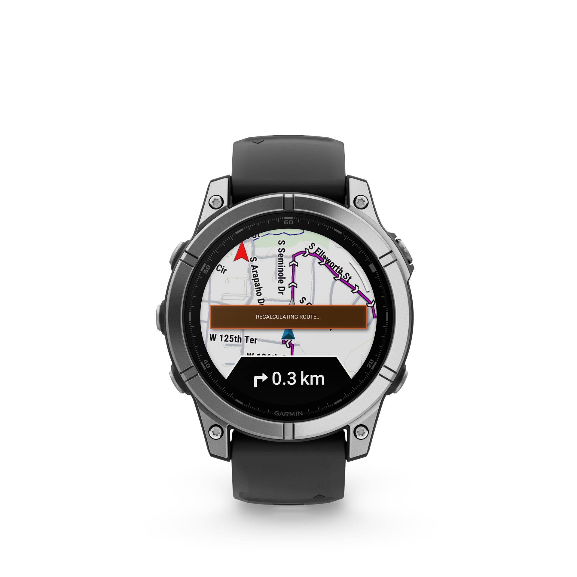 Garmin Fenix E laikrodis, 47 mm, nerūdijantis plienas/juoda spalva