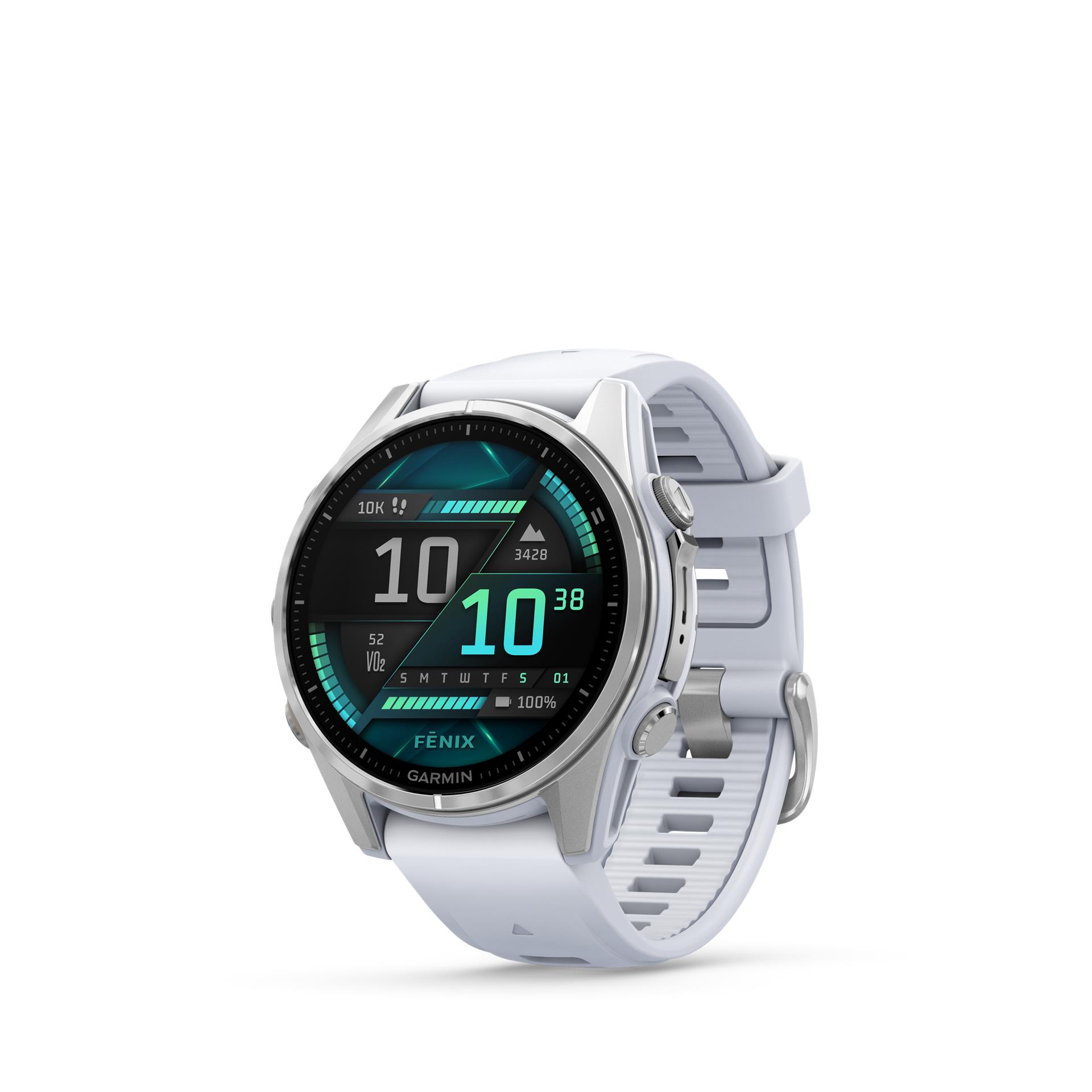 Garmin fenix 8 AMOLED kella, 43 mm, Whitestone, Whitestone rihmaga