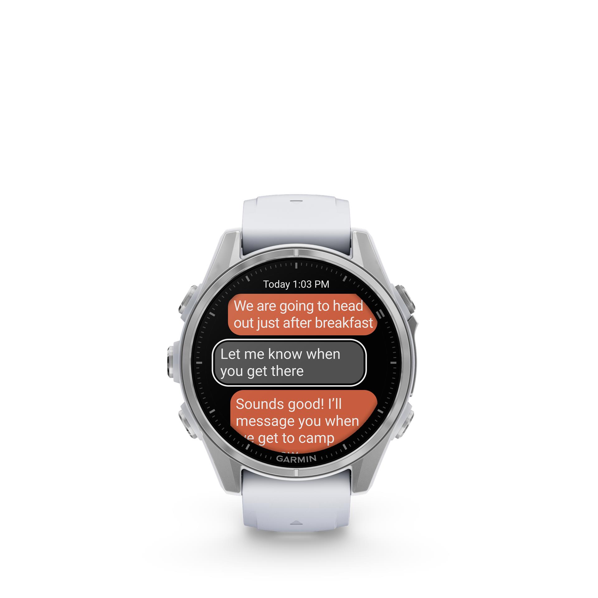 Garmin fenix 8 AMOLED pulkstenis, 43 mm, balts ar baltu siksniņu