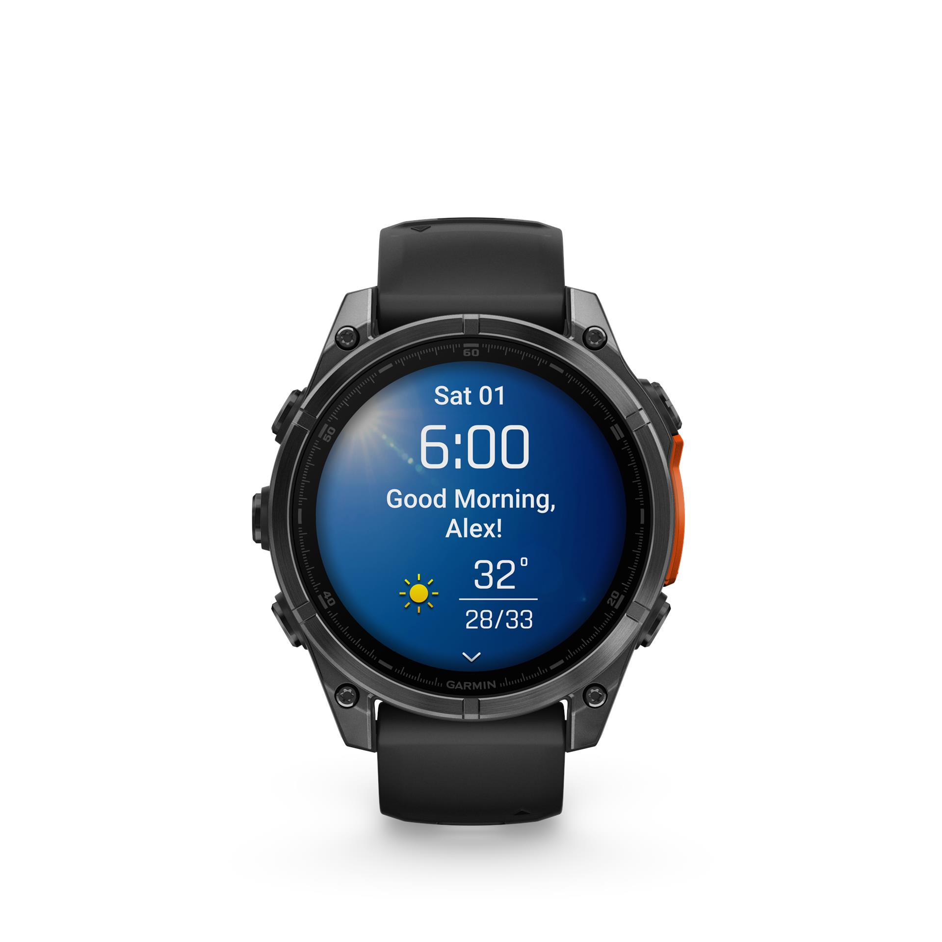 Garmin fenix 8 AMOLED watch, 47 mm, Black with Black Band