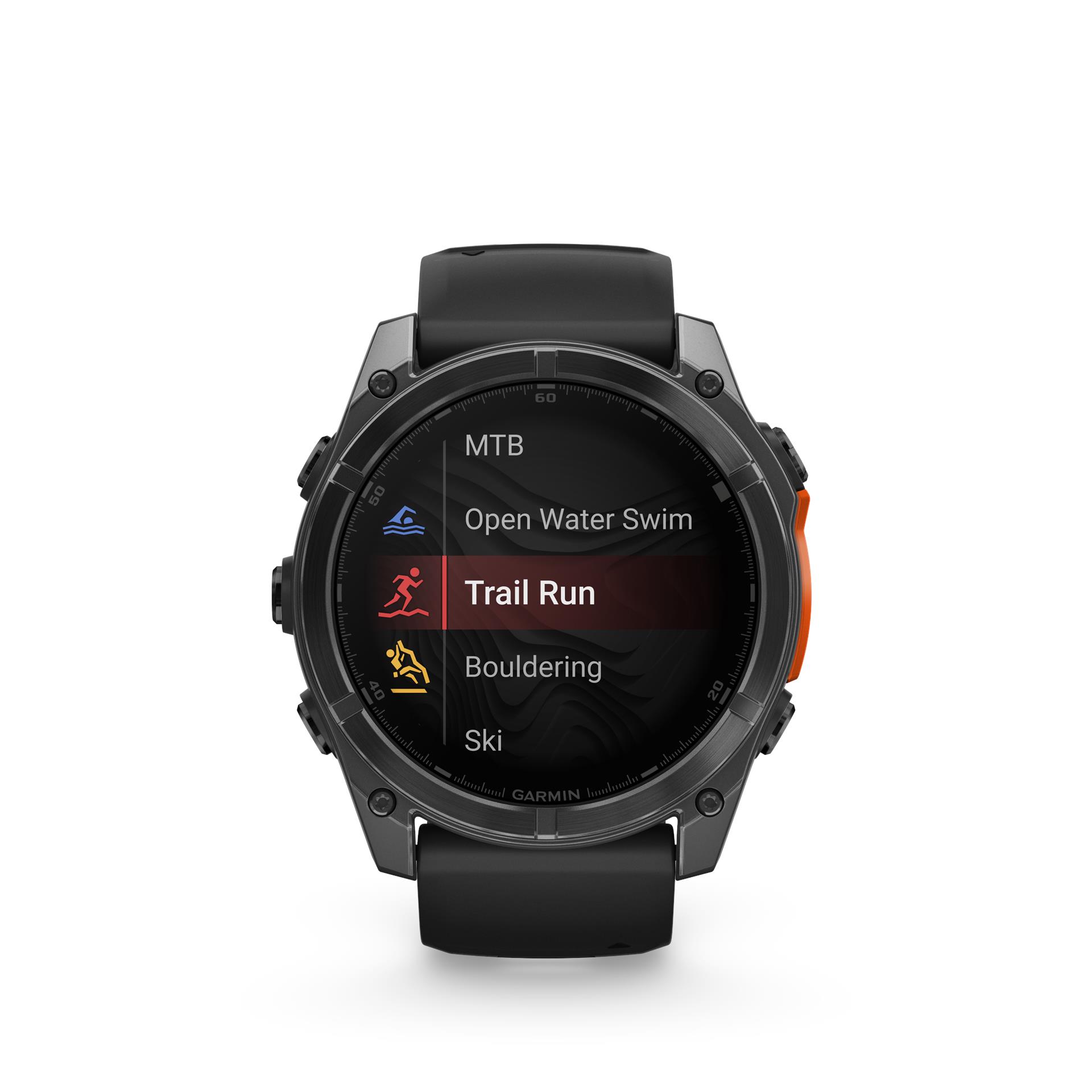 Garmin Fenix 8 AMOLED watch, 51 mm, Slate grey with Black silicone band