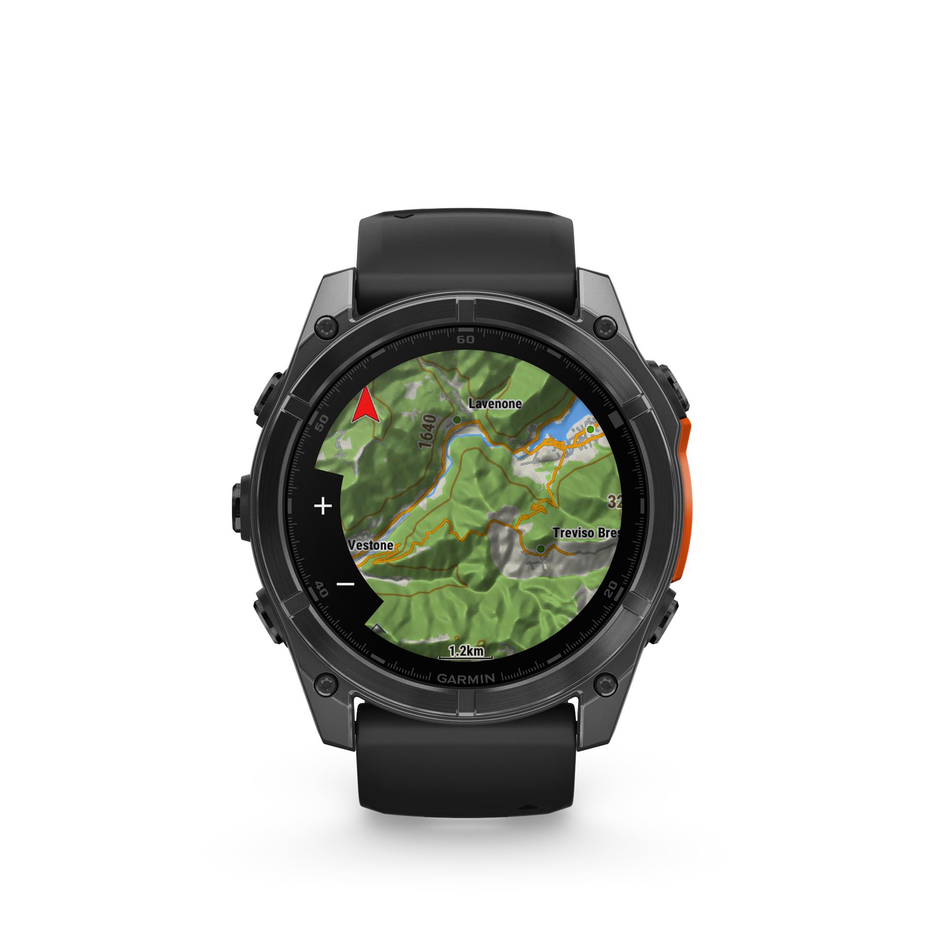 Garmin Fenix 8 AMOLED pulkstenis, 51 mm, Akmens pelēkā krāsā kopā ar Melna silikona pulksteņa siksniņa