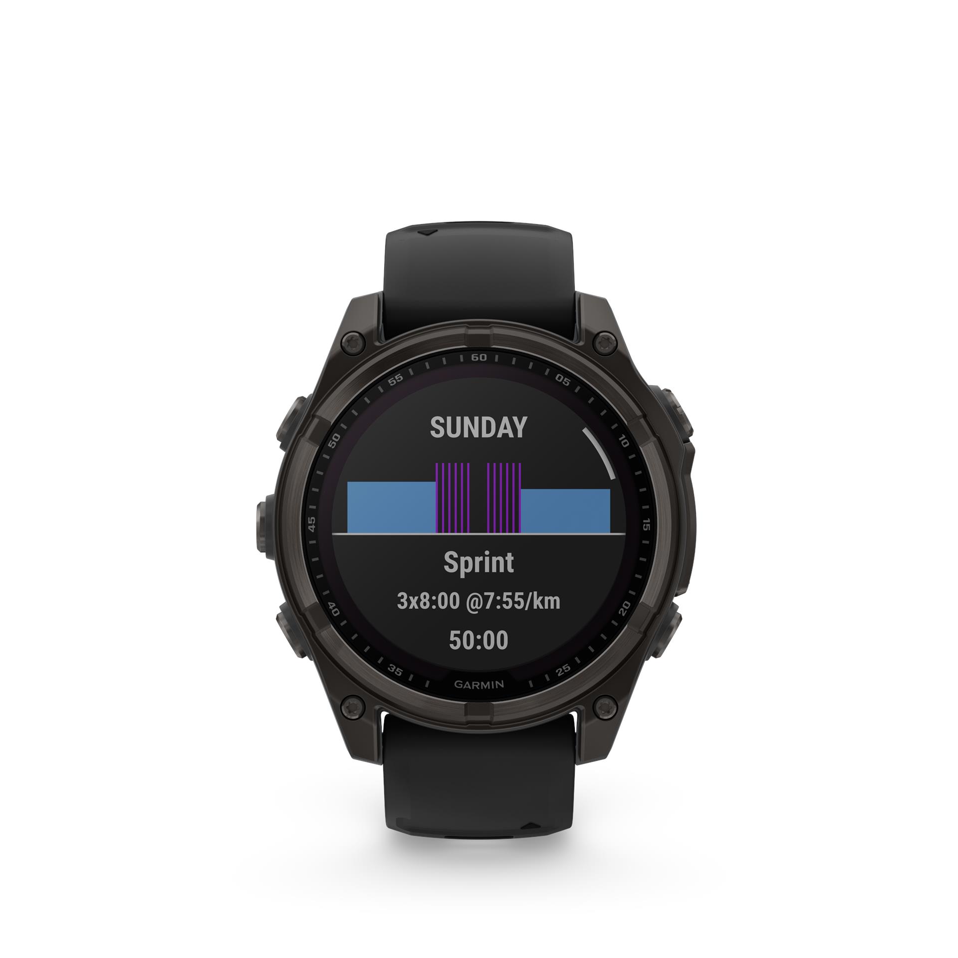 Garmin fēnix 8 Solar Sapphire pulkstenis, 47 mm, Ogles pelēks DLC titāna pārklājums ar silikona siksniņu melnā / maigi pelēkā krāsā