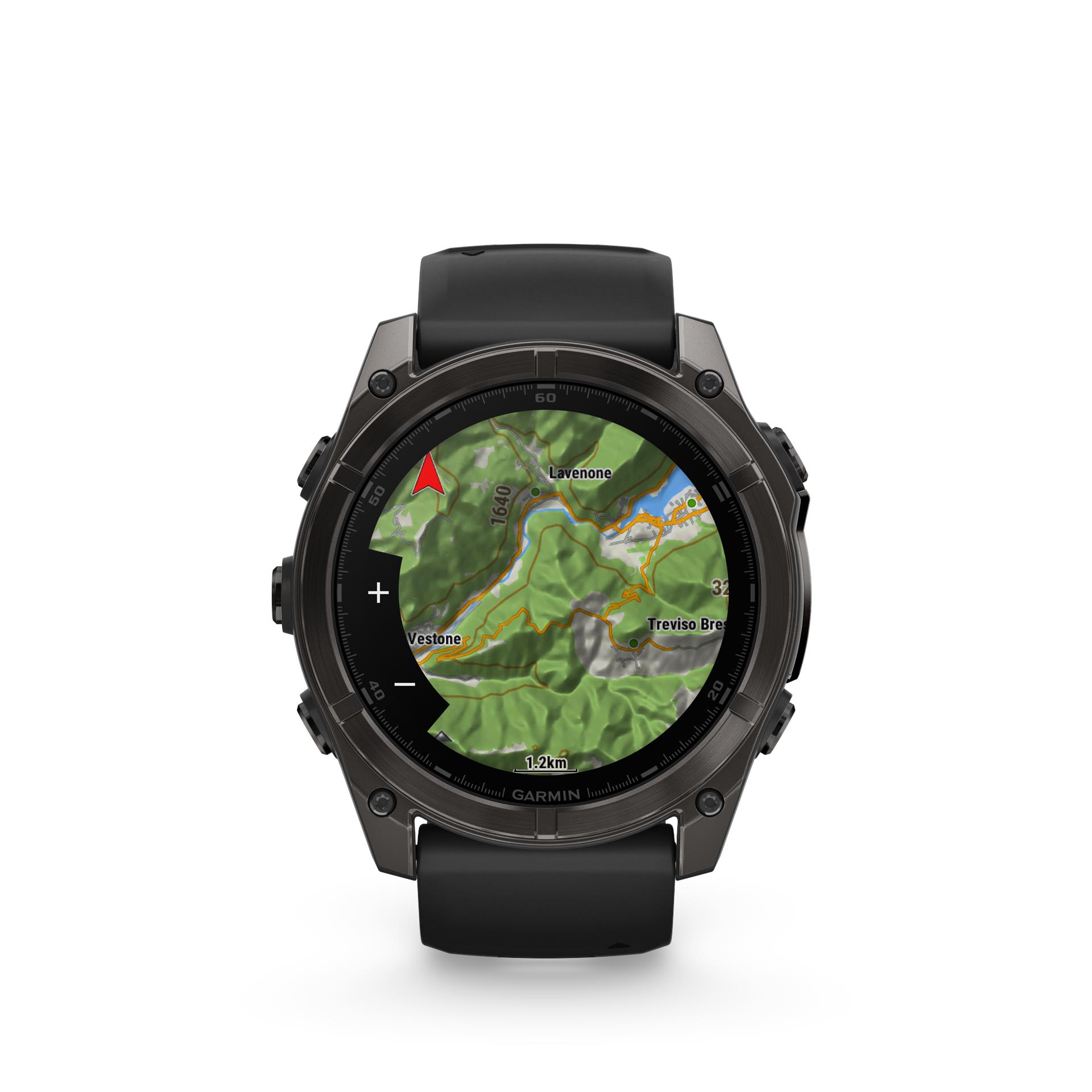 Garmin Fenix 8 AMOLED Sapphire часы, 51 mm, Титан с оранжевым/графитовым силиконовым ремешком