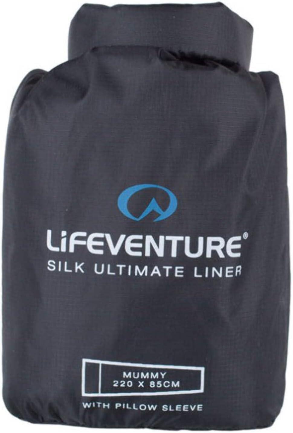 Lifeventure Silk Ultimate Sleeping Bag Liner, Mummy, Black