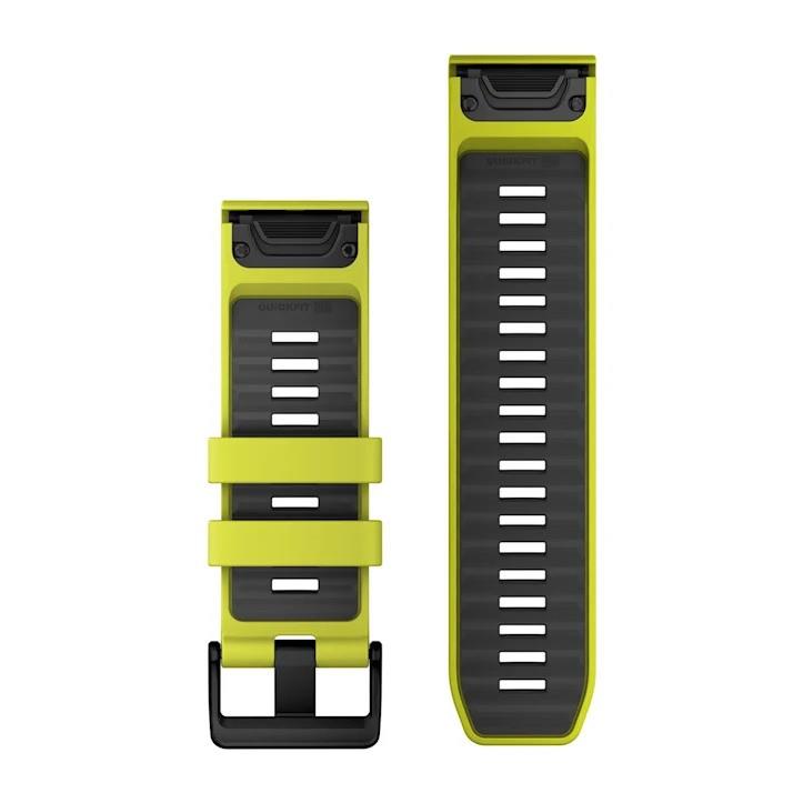 QuickFit® 26 Watch Bands, Amp Yellow/Graphite Silicone