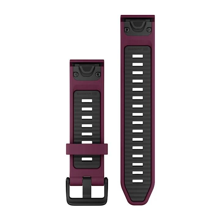 Garmin QuickFit 20mm Silicone Watch Band, Merlot/Graphite