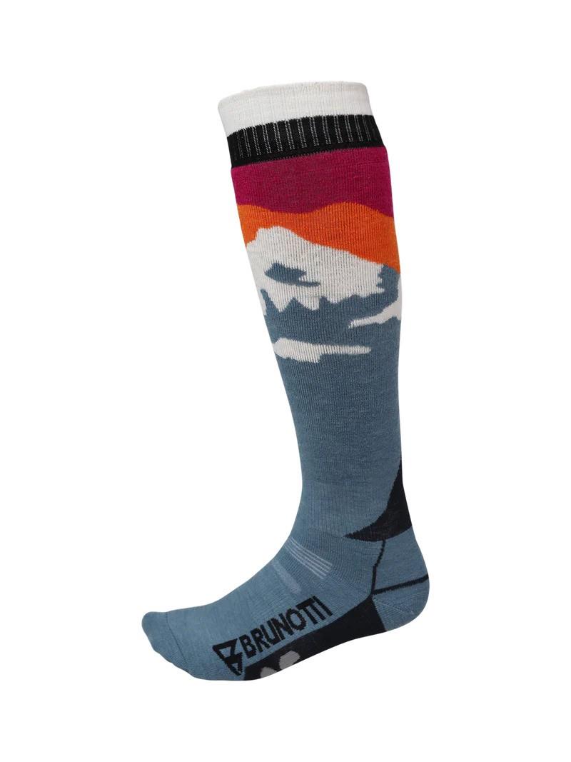 Brunotti Scottishy-Mountain Women Ski Socks, 35-38, Steel Blue