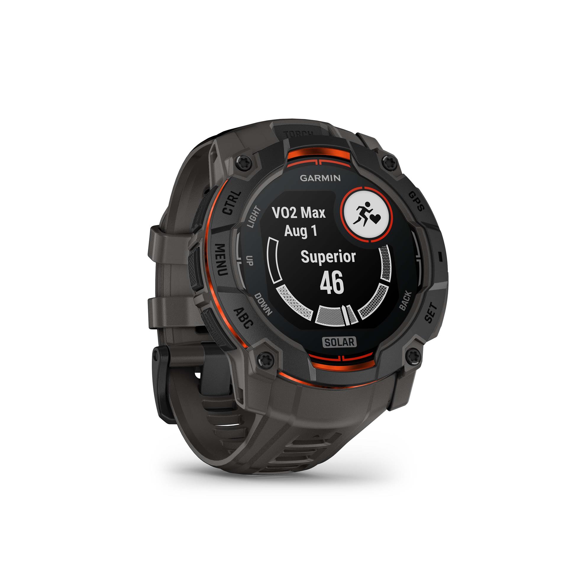 Garmin Instinct 3 viedpulkstenis, Solar, 50 mm, melns ar ogles krāsas pulksteņa siksniņu