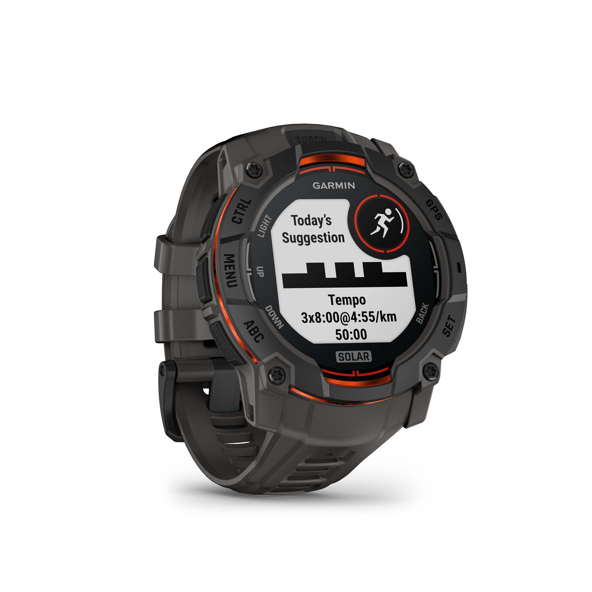 Garmin Instinct 3 viedpulkstenis, Solar, 50 mm, melns ar ogles krāsas pulksteņa siksniņu