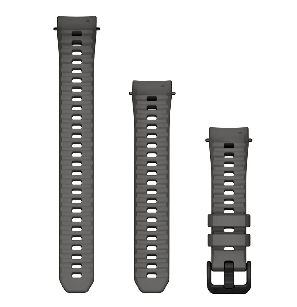 20 mm Watch Bands (Instinct E – 40 mm), Charcoal Silicone