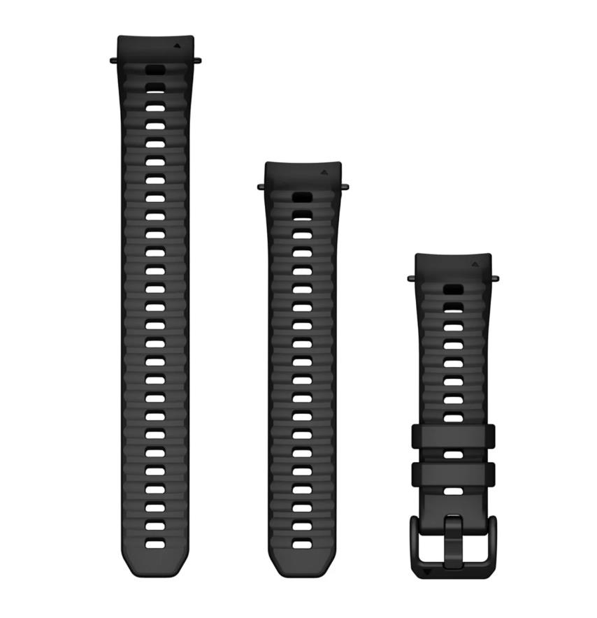 20 mm Watch Bands (Instinct E – 40 mm), Black Silicone