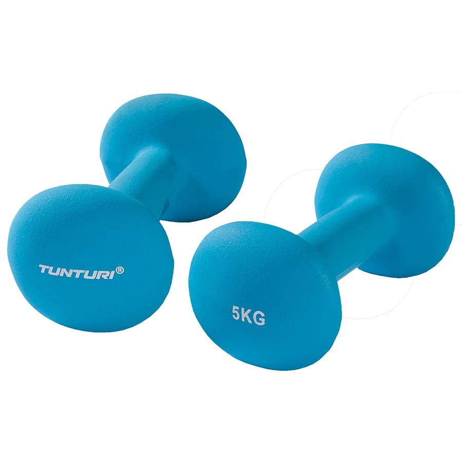 Tunturi Neopreen Dumbbells 5kg, Blue, Pair