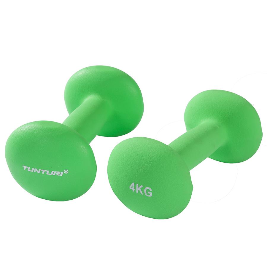 Tunturi Neopreen Dumbbells 4kg, Green, Pair