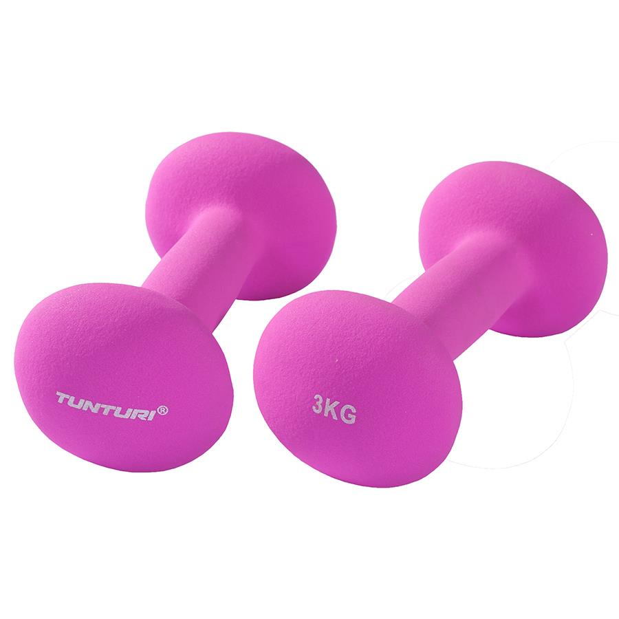 Tunturi Neopreen Dumbbells 3kg, Purple, Pair