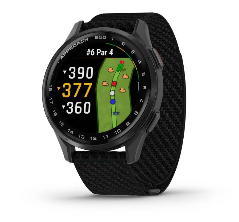 Garmin Approach S50 Slate Aluminium Bezel with Black ComfortFit Nylon Band