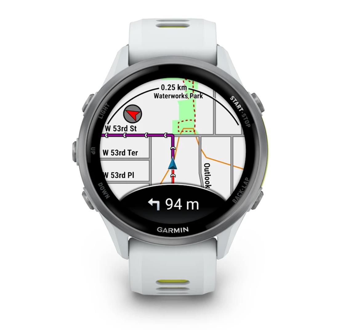 Forerunner 970 Titanium with Whitestone Case and Whitestone/Amp Yellow Band
