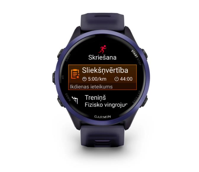 Garmin Forerunner 570 viedpulkstenis, 47 mm, Indigo krāsas alumīnijs ar caurspīdīgu karaliski violetu/indigo siksniņu