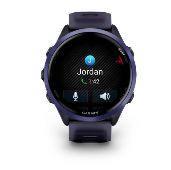 Garmin Forerunner 570 viedpulkstenis, 47 mm, Indigo krāsas alumīnijs ar caurspīdīgu karaliski violetu/indigo siksniņu
