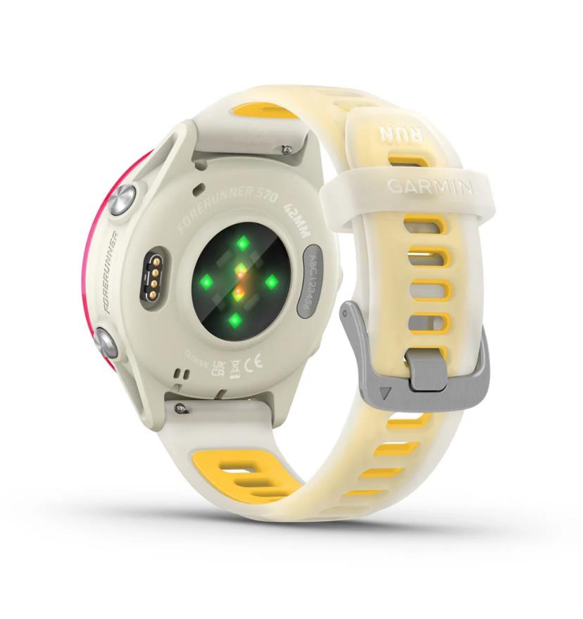 Forerunner 570 - 42mm Raspberry Aluminium with Bone/Mango Band