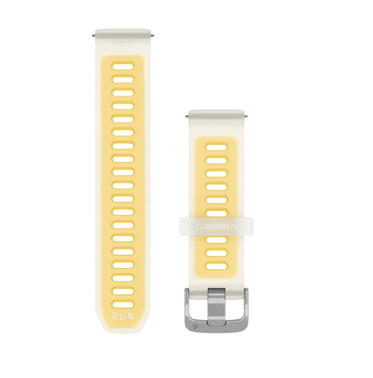 Quick Release Bands (20 mm), Translucent bone/mango with silver hardware