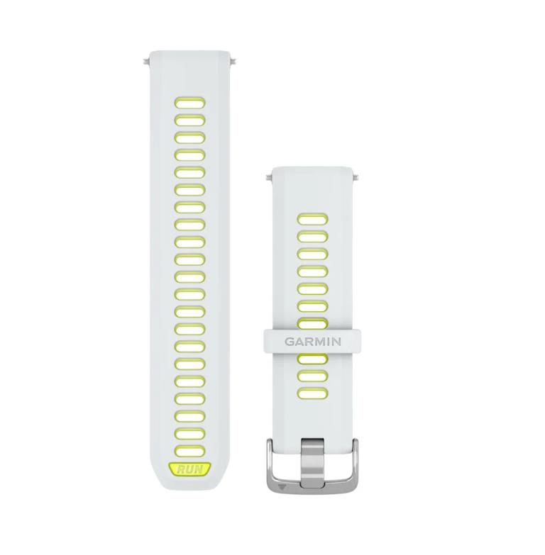 Forerunner Watch Bands (22 mm), Whitestone/translucent amp yellow with Silver hardware