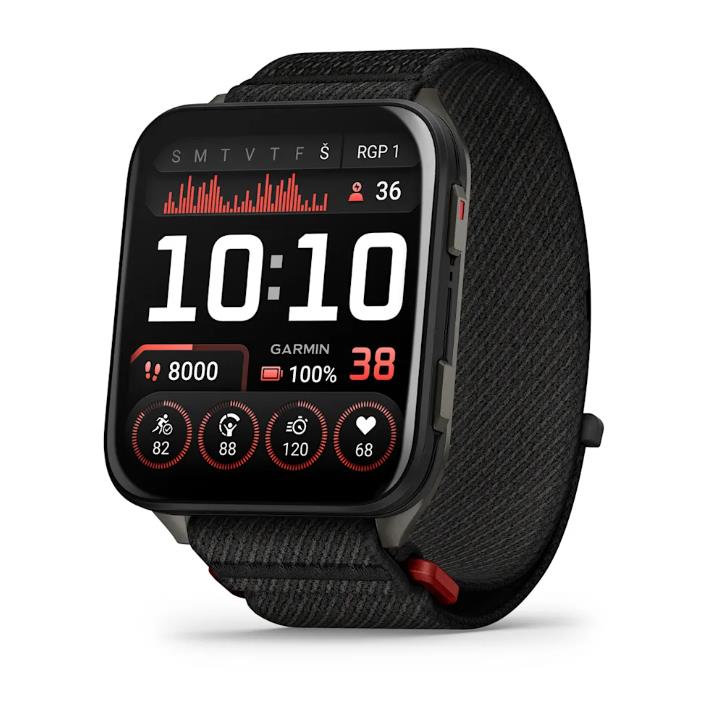 Venu X1 Black with Slate Titanium Caseback and Black ComfortFit Nylon Band
