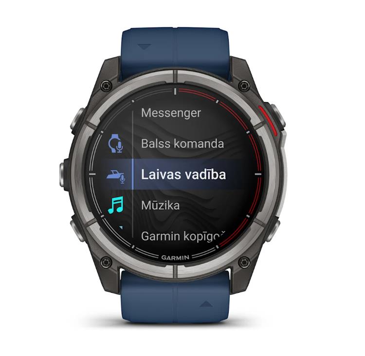 quatix 8 – 51 mm, AMOLED, Sapphire Titanium bezel with captain blue silicone band