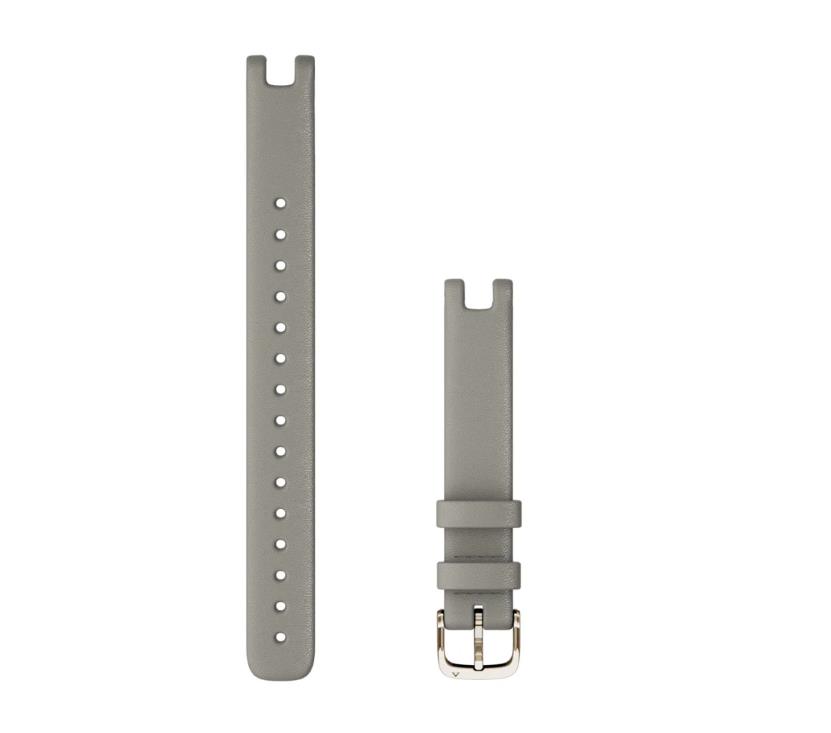Lily Bands (14 mm), Braloba grey leather, cream gold hardware (Large)