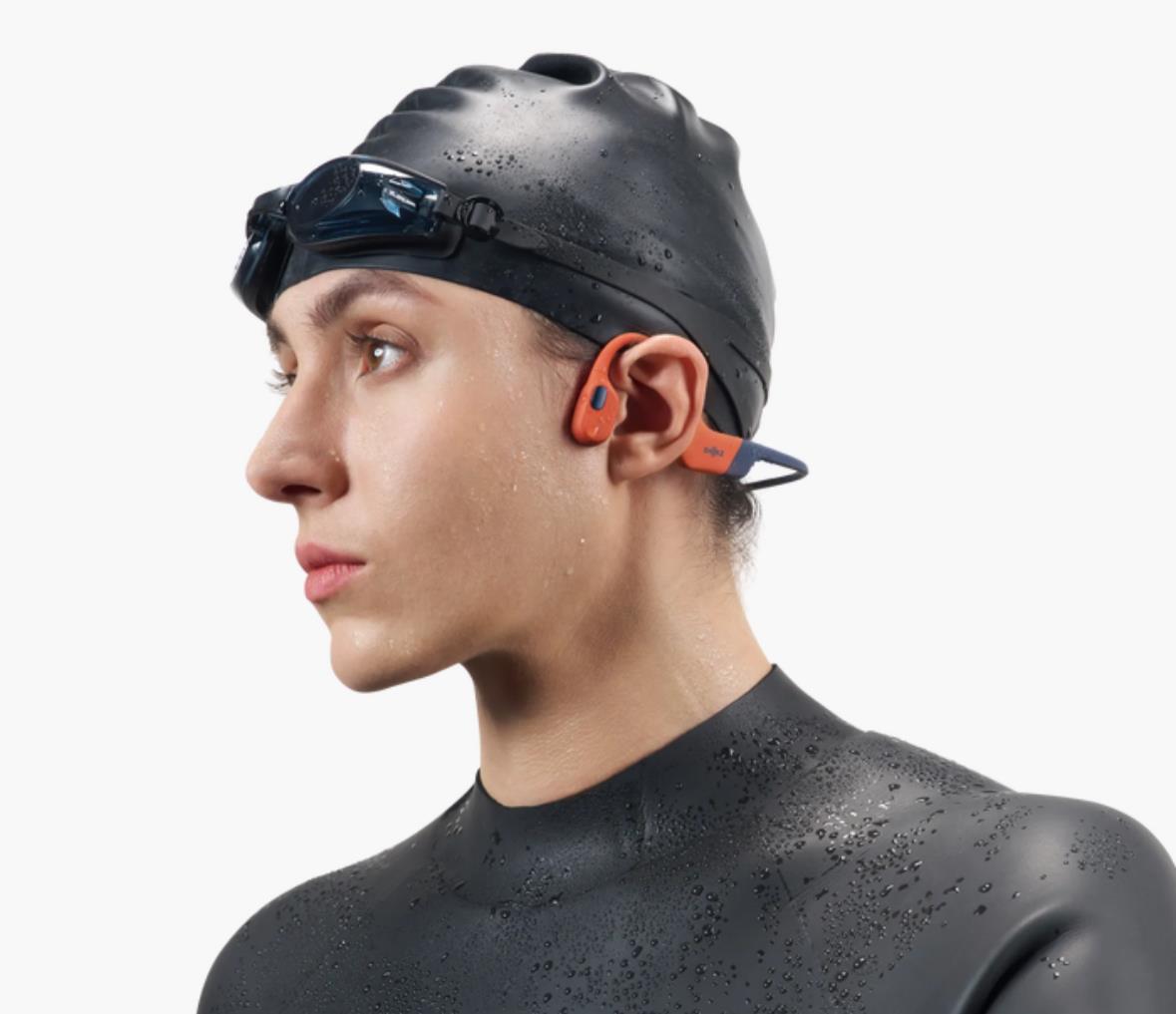 Shokz OpenSwim Pro Bone conduction headphones for swimming, USB-C, Red