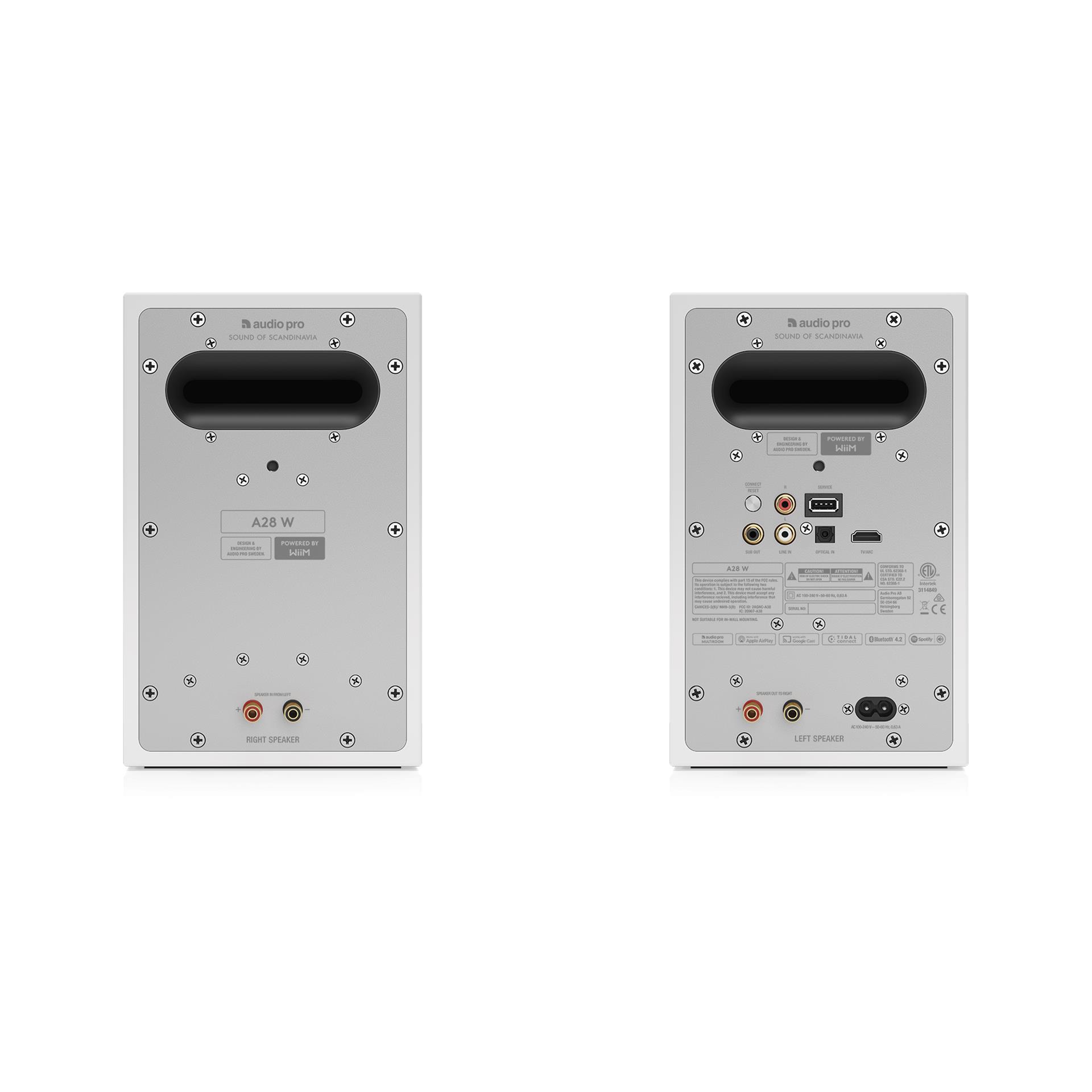 Audio Pro A28 W Стереофоническая акустическая система с басовым фазоинвертором, белый