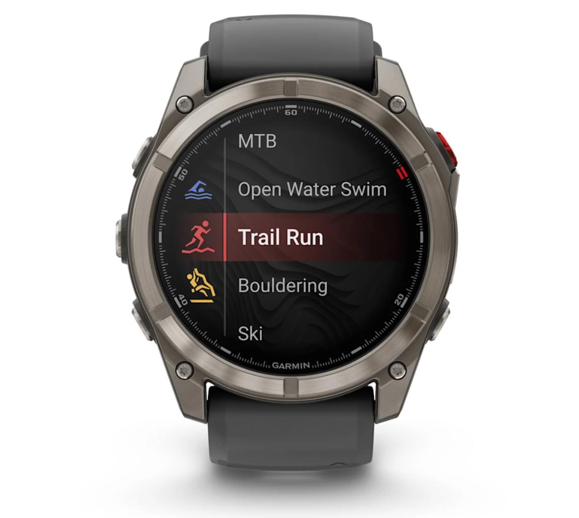 Garmin fēnix 8 Pro AMOLED Sapphire Watch, 51 mm, Titanium with Graphite/black silicone band