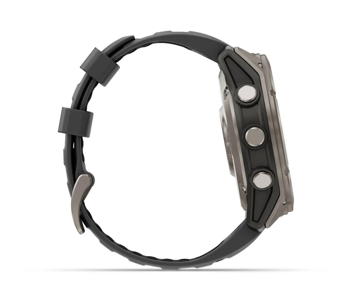 Garmin fēnix 8 Pro AMOLED Sapphire Watch, 51 mm, Titanium with Graphite/black silicone band