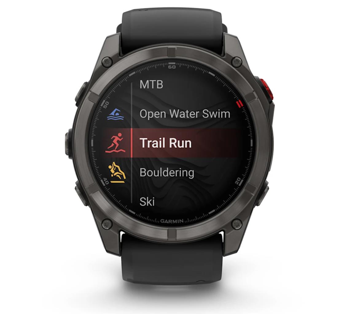 fēnix 8 Pro – 51 mm, AMOLED, Sapphire, Carbon grey DLC titanium with Black/pebble grey silicone band